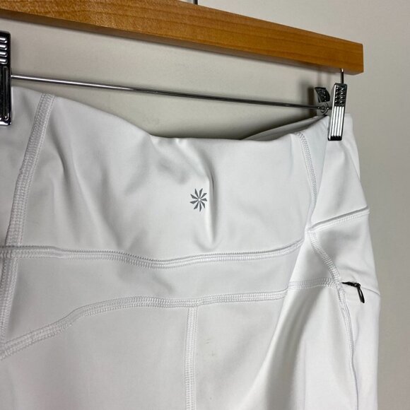 Athleta Laser Cut Leggings White Pockets Active Womens Medium Petite - Picture 6 of 10